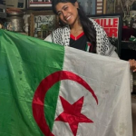 Rima Hassa 'eurodéputée d'origine palestinienne Rima Hassan et le drapeau de l'Algérie